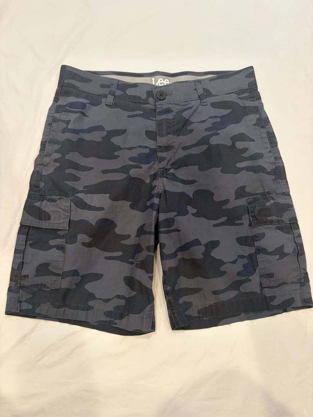 Lee Shorts Men's 32x9 Black/Grey Camoflauge Cargo Flat Front